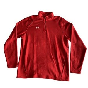 Under Armour Fleece-Lined Quarter Zip Jacket, Size: Large, Color: Red